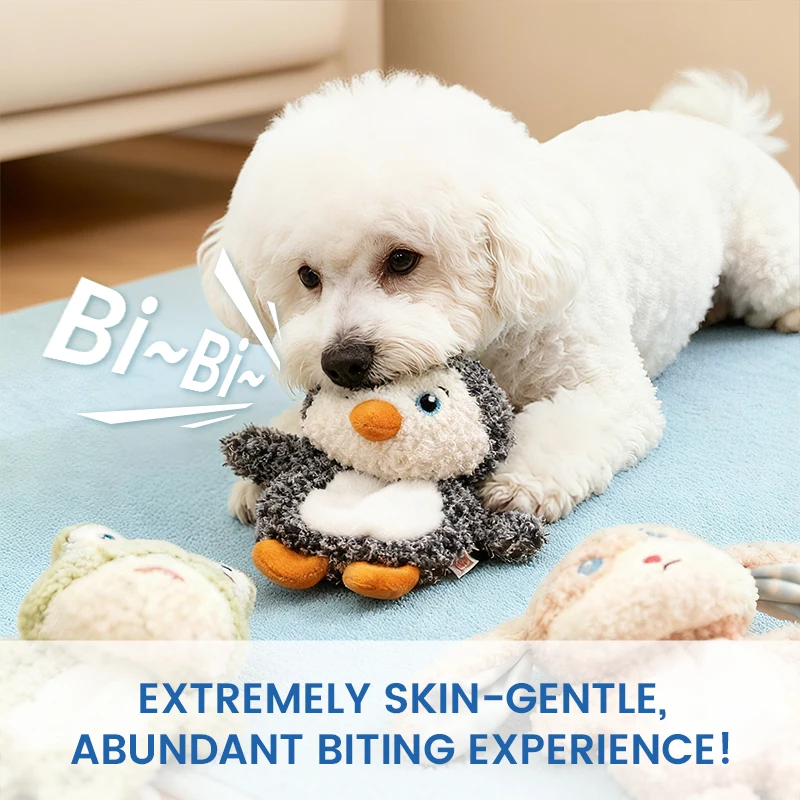 Cute Small Animal Dog Plush Toys Full Body Rattle with Built-In Squeaker Interactive Pet Playtime Toy to Reduce Loneliness - view 6