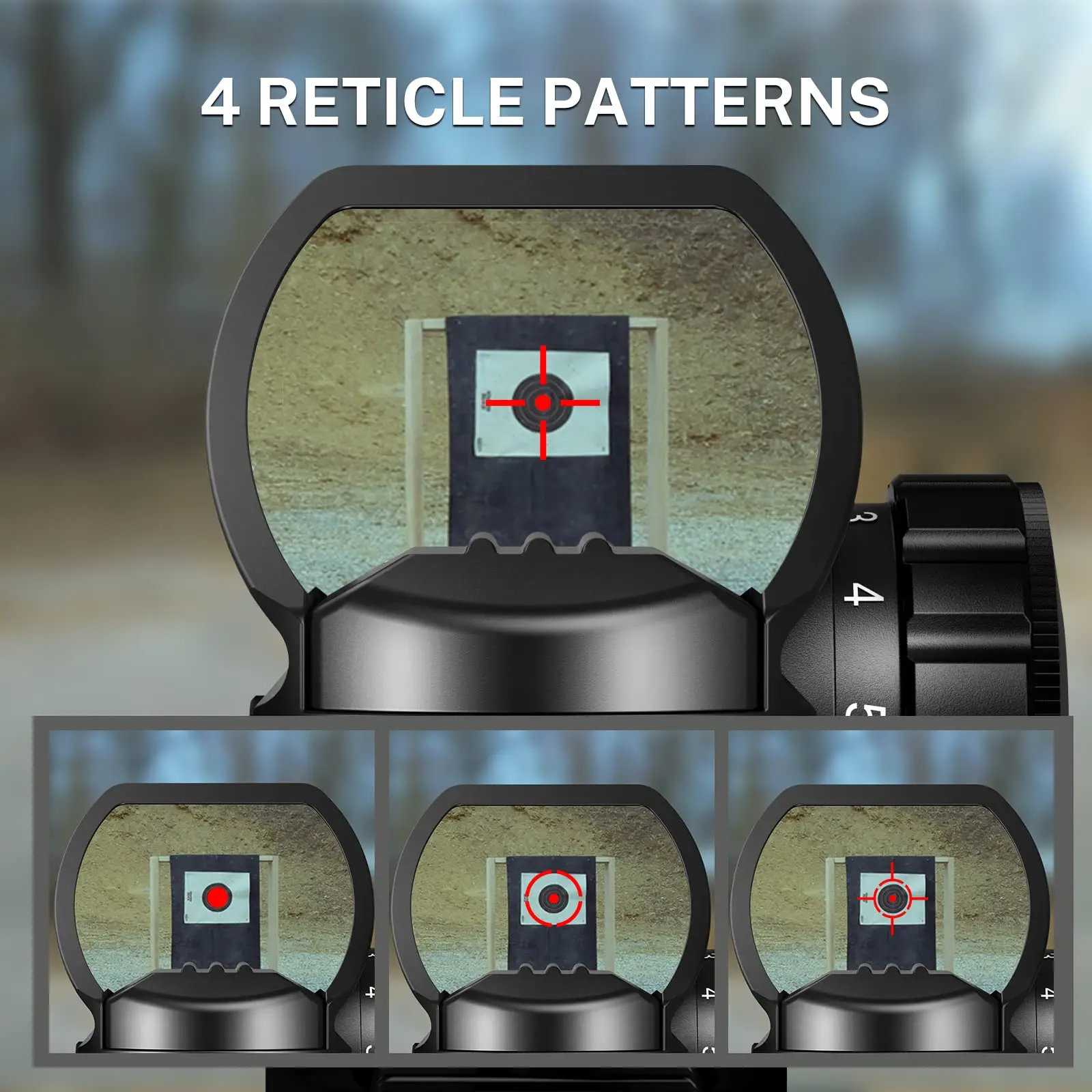 Imagem -05 - Mira Reflexiva do Riflescope com Retículos Red Dot Sight Escopo Óptico Holográfico para Montagem em Trilho de 20 mm 11 mm Co-testemunha Absoluta