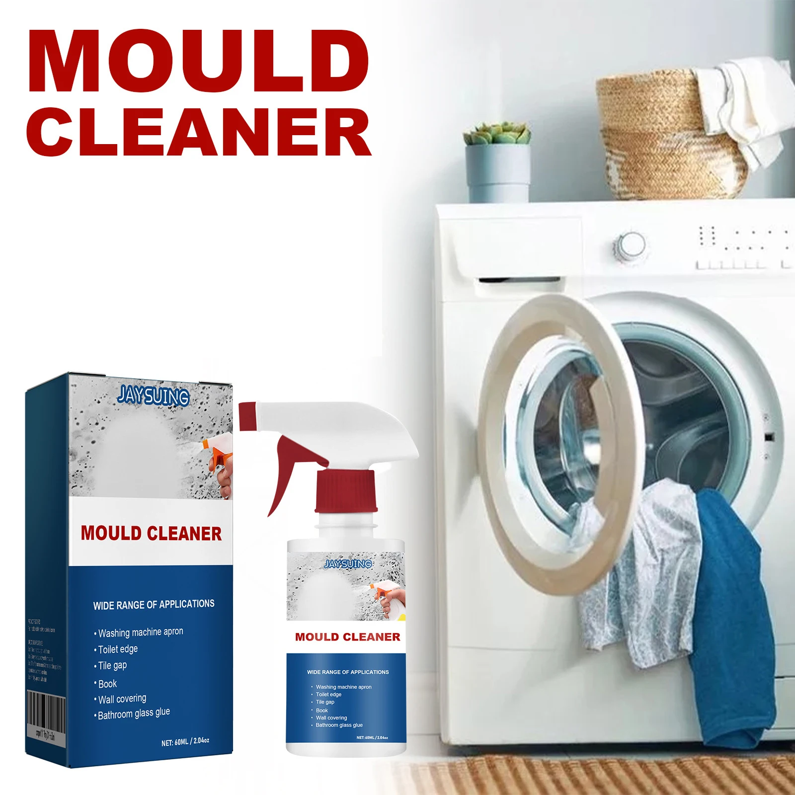 

Jaysuing 60 мл очиститель плесени для удаления плесени на стене, спрей для кухни, ванной комнаты, холодильника, пятен от плесени, бытовой очиститель