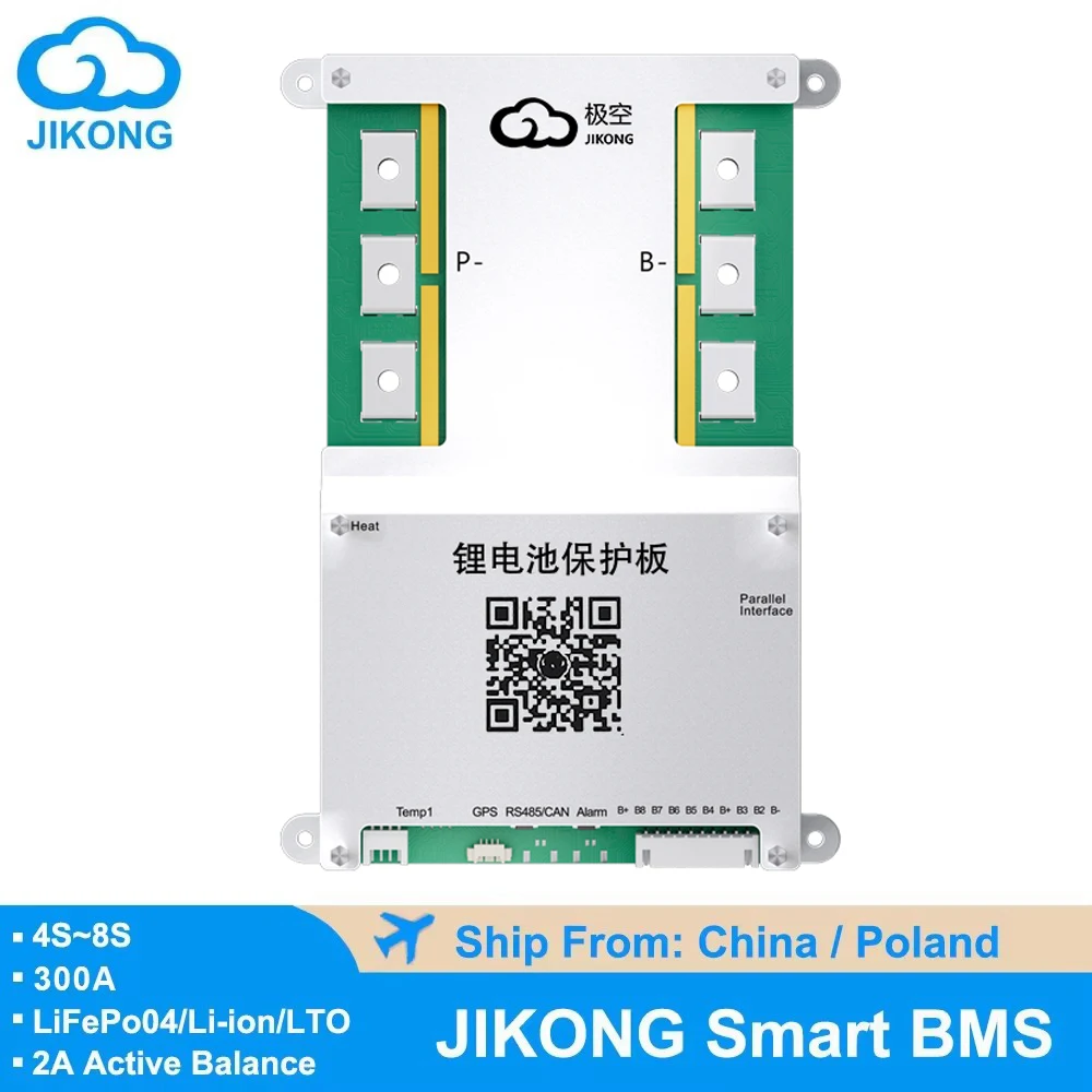 JIKONG 8S Active BMS B2A8S30 Smart BMS 2A Active Balance с BT RS485 Bluetooth 40A 100A 200A 300A Lifepo4 Li-Ion Lto Balancer