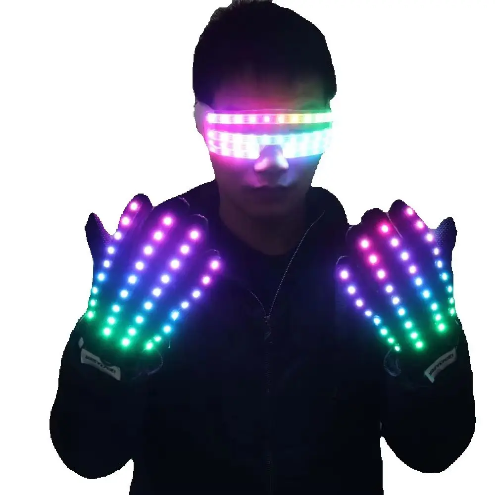 

LED Flashing Gloves Glow 360 Mode Rave Light up Mittens for Party Finger Lighting Gloves Party Supplies Glowing Accessory