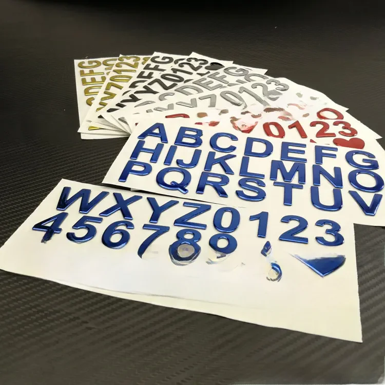 3D arabski numer angielska litera cyfrowy motocykl naklejki do stylizacji samochodu naklejki DIY słowo odznaka dekoracja 28mm wysokość numer adresu — zdjęcie 2
