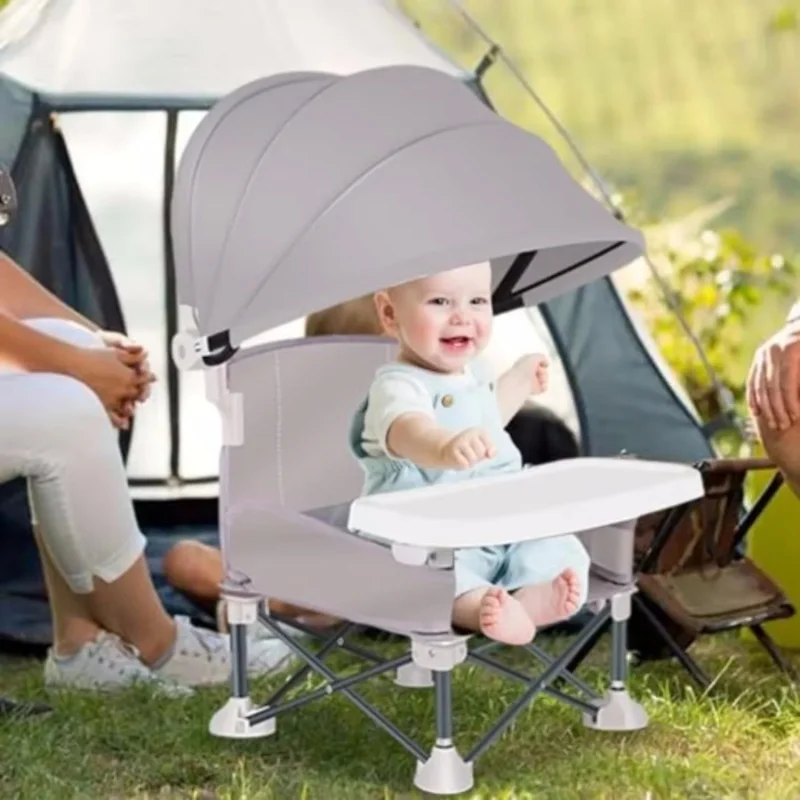 Portable Baby Feeding Chair folk dressed with suntrade feeling Chair and Removable Tray for Traveling Lawn Beach Outdoor