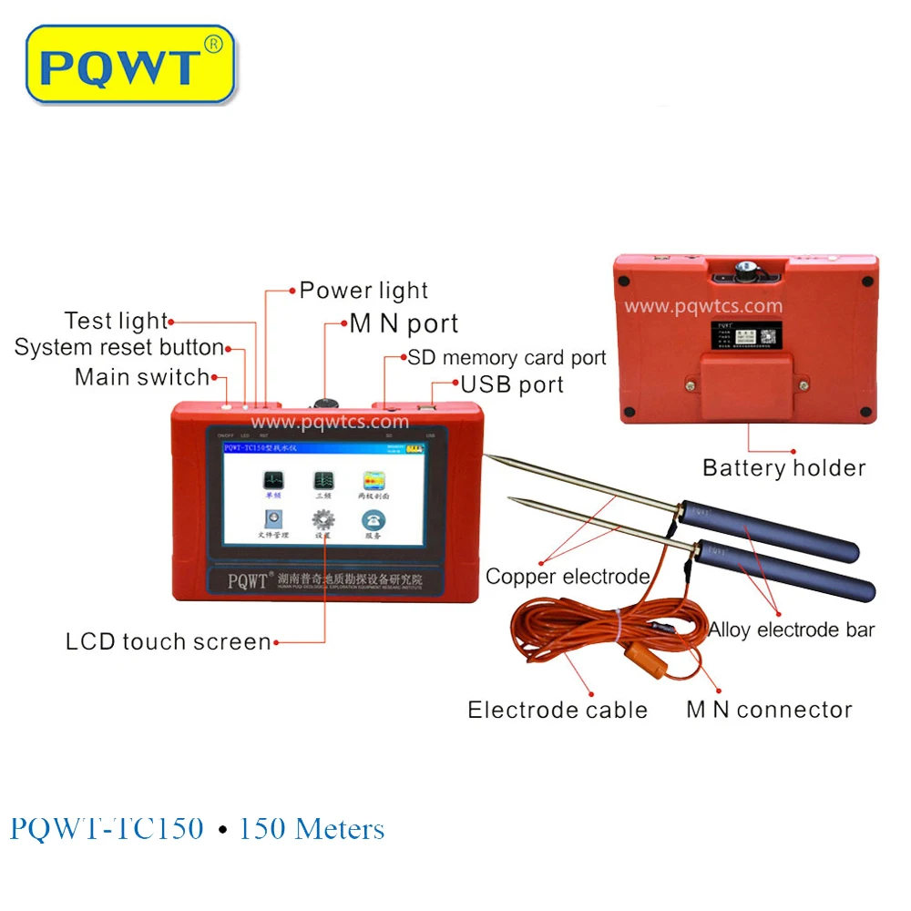 Water Detector 0-150M Undergroundwater Detector Water Finder Pool Finder Search Water Searching Equipment Deep Well Water