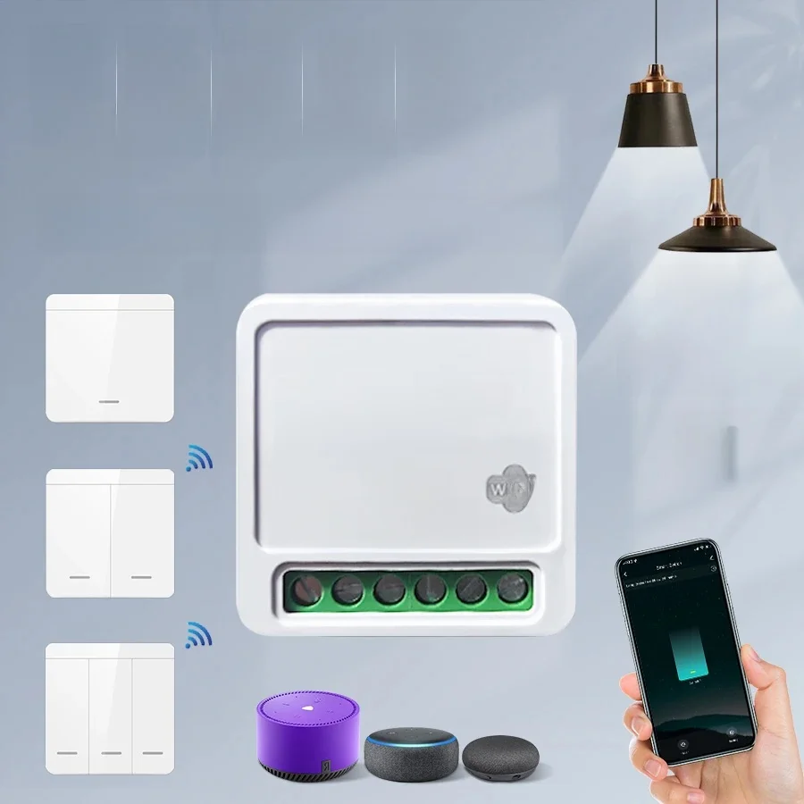 Tuya WiFi Smart Light Switch Smart Home Wireless RF 433mhz Push Button Wall Switch Via Alexa Google Home Alice Smart Life App — zdjęcie 2