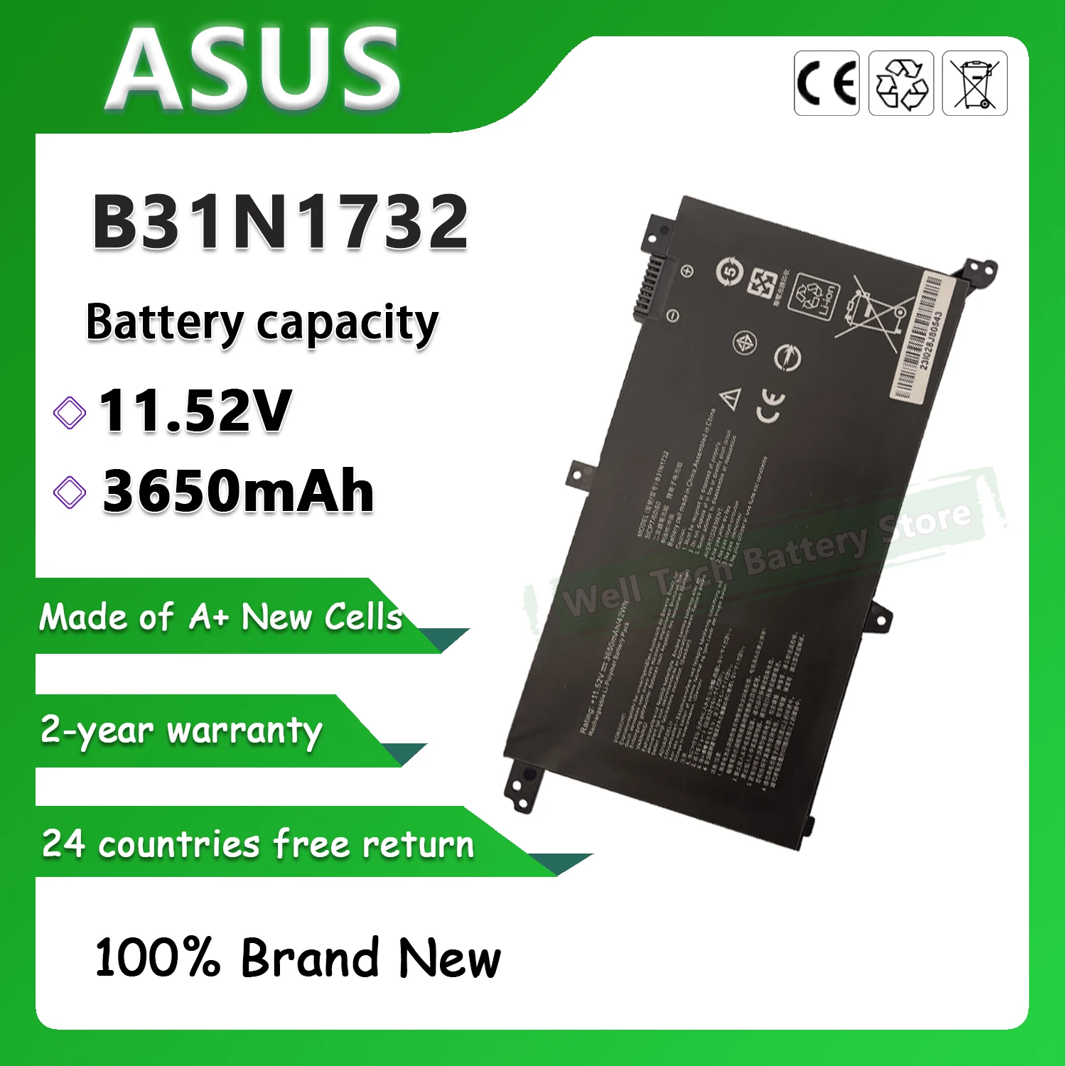 B31N1732 Laptop Battery For ASUS Mars15 VX60G S4300U/UN S4300F/FN K430 R430 S430 V430