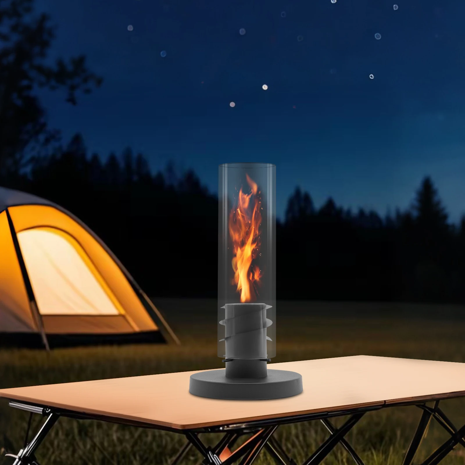 19*39 سم أسود، مدفأة منضدية شفافة من الكحول للحفلات والعطلات وعيد الشكر وعيد الأب وعيد الأم وأعياد الميلاد