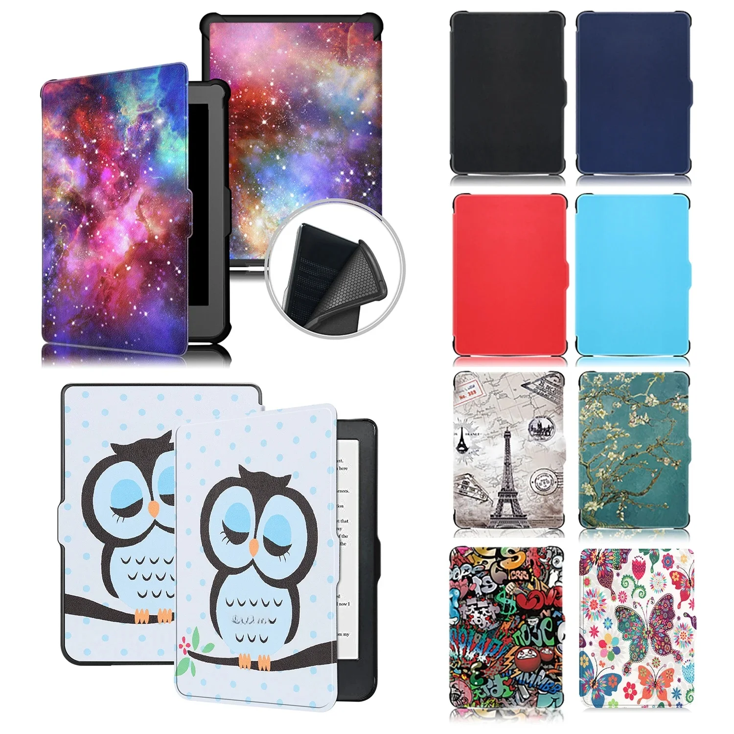 Skórzane etui na KOBO Clara HD 6 cali EReader Funda Capa Para Etui Slim Folio Magnetic Auto Wake Sleep Ebook Print Book Cover — zdjęcie produktu 7