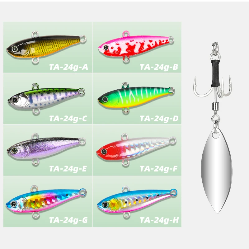 TSURINOYA Spinner Jig Fishing Lure TA 24g 43mm Metal VIB Ultra Long Casting Jigging Lure Sea Fishing Hard Baits With Bladed