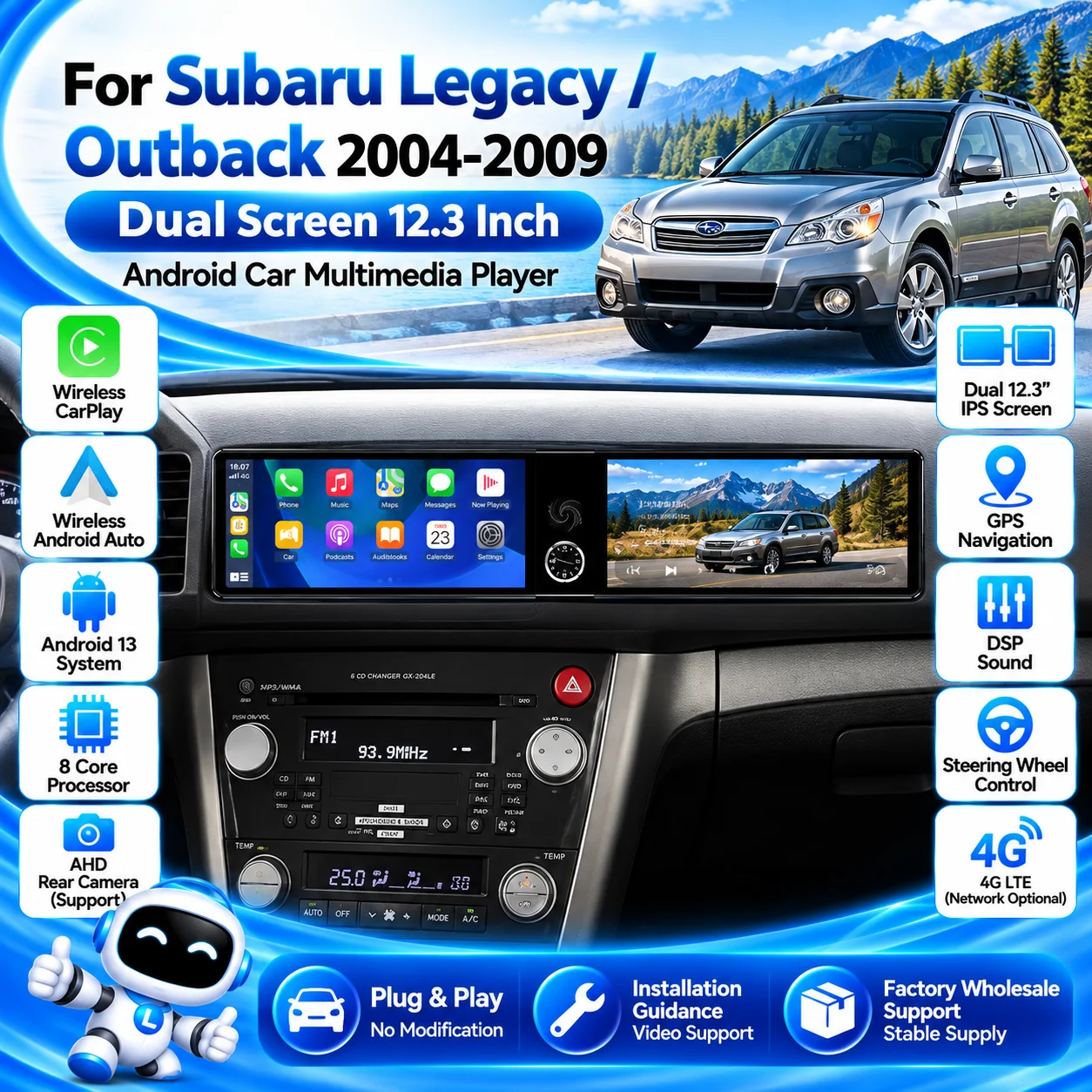 CarPlay GPS Navigation Dual 12.3