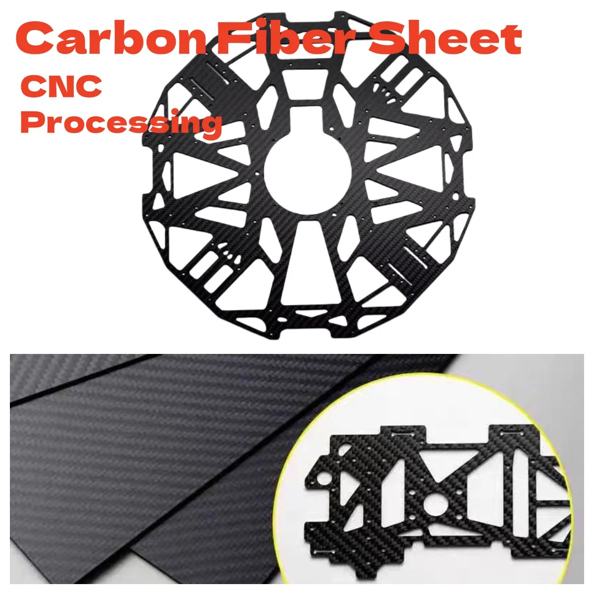 

Carbon Fiber Sheet Plate Cutting Processing Carbon Panel board CNC Machining Custom Service FPV Frame Drone Parts Prototype