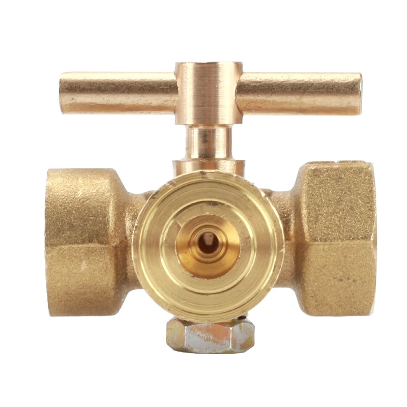 Brass Pressure Gauge Two-way Plug Valve 1/2＂ to F20*1.5 Stopcock Boiler Instrumentation High-pressure Thickened Three-way Valve