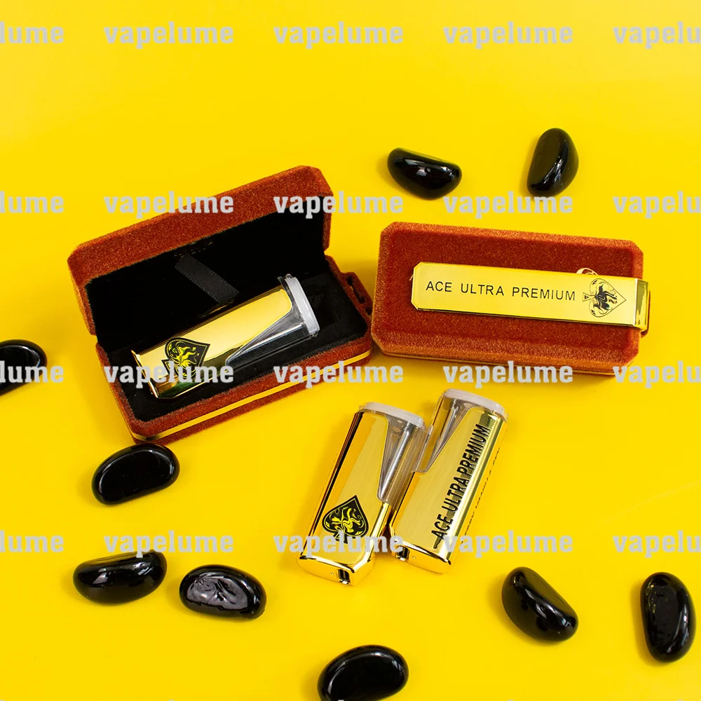 Ace Muhameds Cigarros Elétricos Vazios Nova Caneta Vape de Ouro Caixa Velet Vermelha Ultra Descartável Conjunto de Embalagem de Armazenamento de E-cigs Logotipo Personalizado