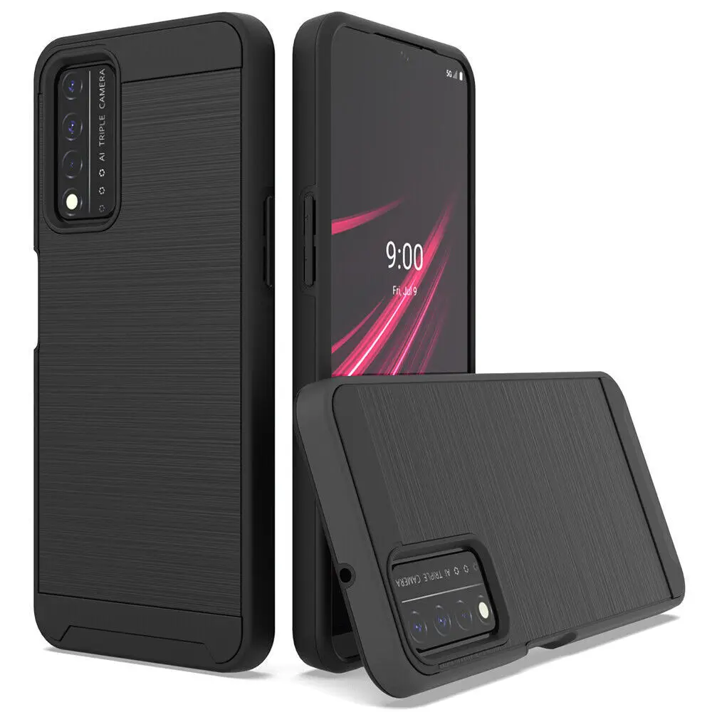 For T-Mobile REVVL 4 V+Plus/REVVL 5G Case caso matte macio silicone Shockproof Rugged Cover+Tempered Glass