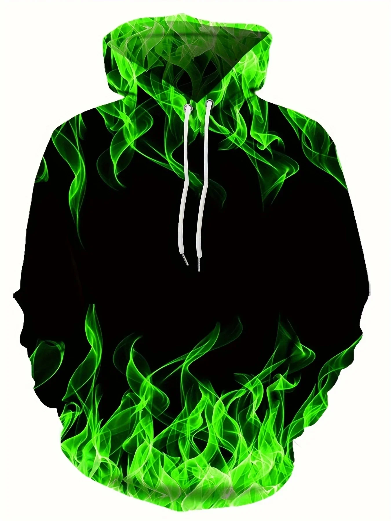 2024 Creative Flame 3D Print Hoodie, Cool Hoodies Mens, Spring Autumn Pullover Hooded Sweatshirt, Oversized Harajuku Y2k Clothes — zdjęcie 2