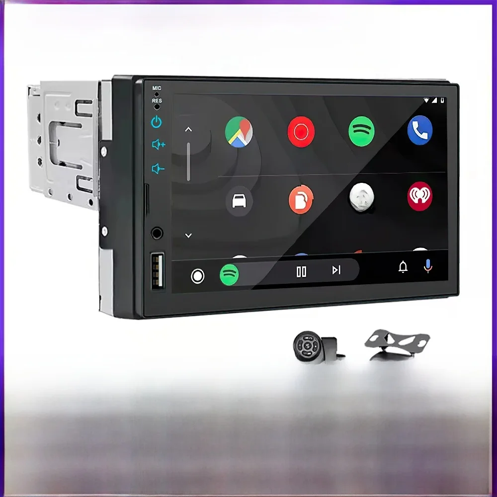 1 Din Carplay Autoradio Multimedia 7 ''IPS Touchscreen Bedraad Carplay Android Auto Bluetooth USB SD Universele Autoradio 1din mp5 - afbeelding 2