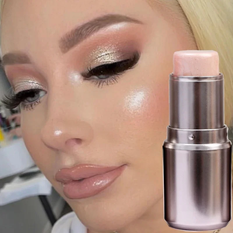 Bâton de fard à joues imperméable pour le visage, éclaircissant, maquillage scintillant, contour, illuminateur, miroitant, rouge, crème cosmétique