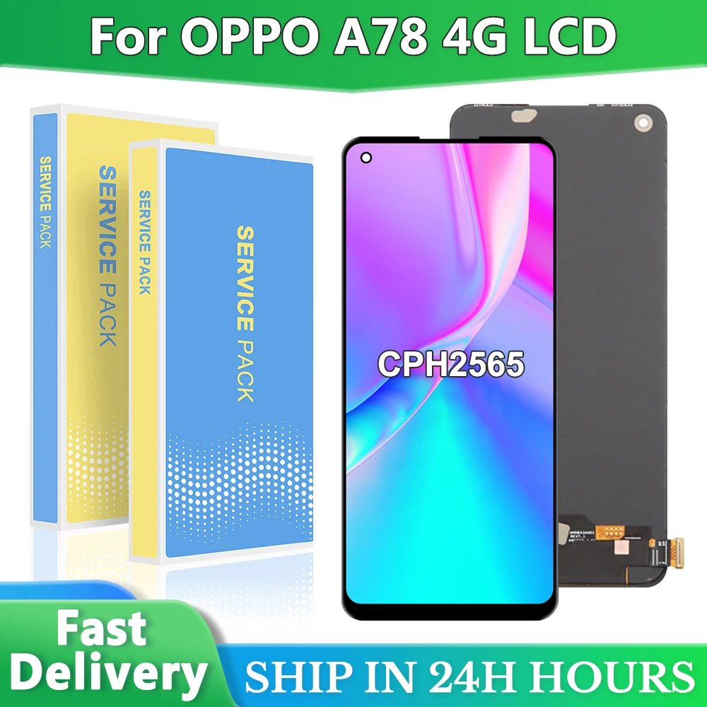 AMOLED For Oppo A78 4G CPH2565 LCD Display Touch Screen With Frame Digitizer For oppo a78 4g LCD Display Replace