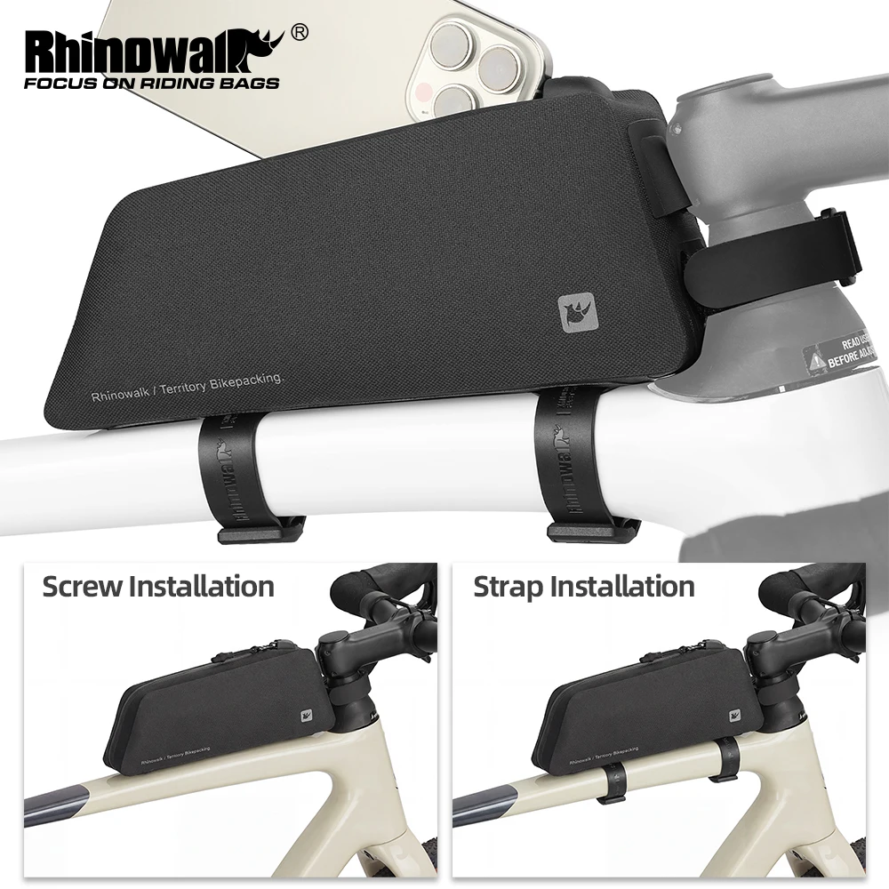 

Водонепроницаемая сумка Rhinowalk 1L для велосипедной рамы, универсальный чехол для телефона на верхнюю трубу рамы, сумка для хранения инструментов для MTB и шоссейных велосипедов, аксессуары