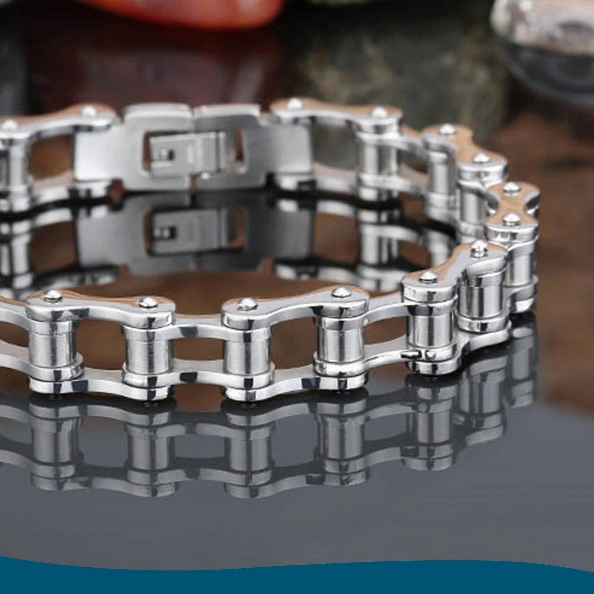 Men's stainless steel bracelet, motorcycle bracelet, European and American punk bicycle bracelet