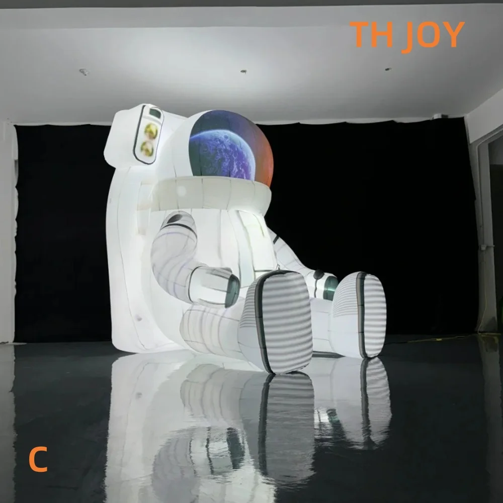 Bateau aérien rapide à porte, Charater de dessin animé d'astronaute gonflable géant, astronaute gonflable éclairé par LED pour la publicité