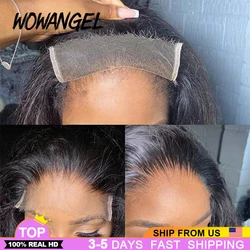 Perruque Lace Frontal Closure HD Invisible 5x5, cheveux humains Remy, Body Wave, pre-plucked, peau fondue, pour femmes noires