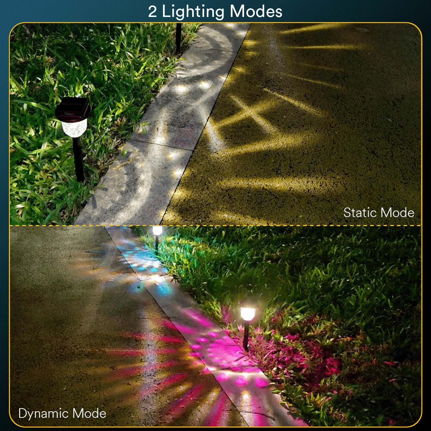 Solar Pathway Lights Outdoor 6 Pack, RGB Color Changing, Led Solar Lights for Waterproof, Solar Landscape Path Lighting for Yard