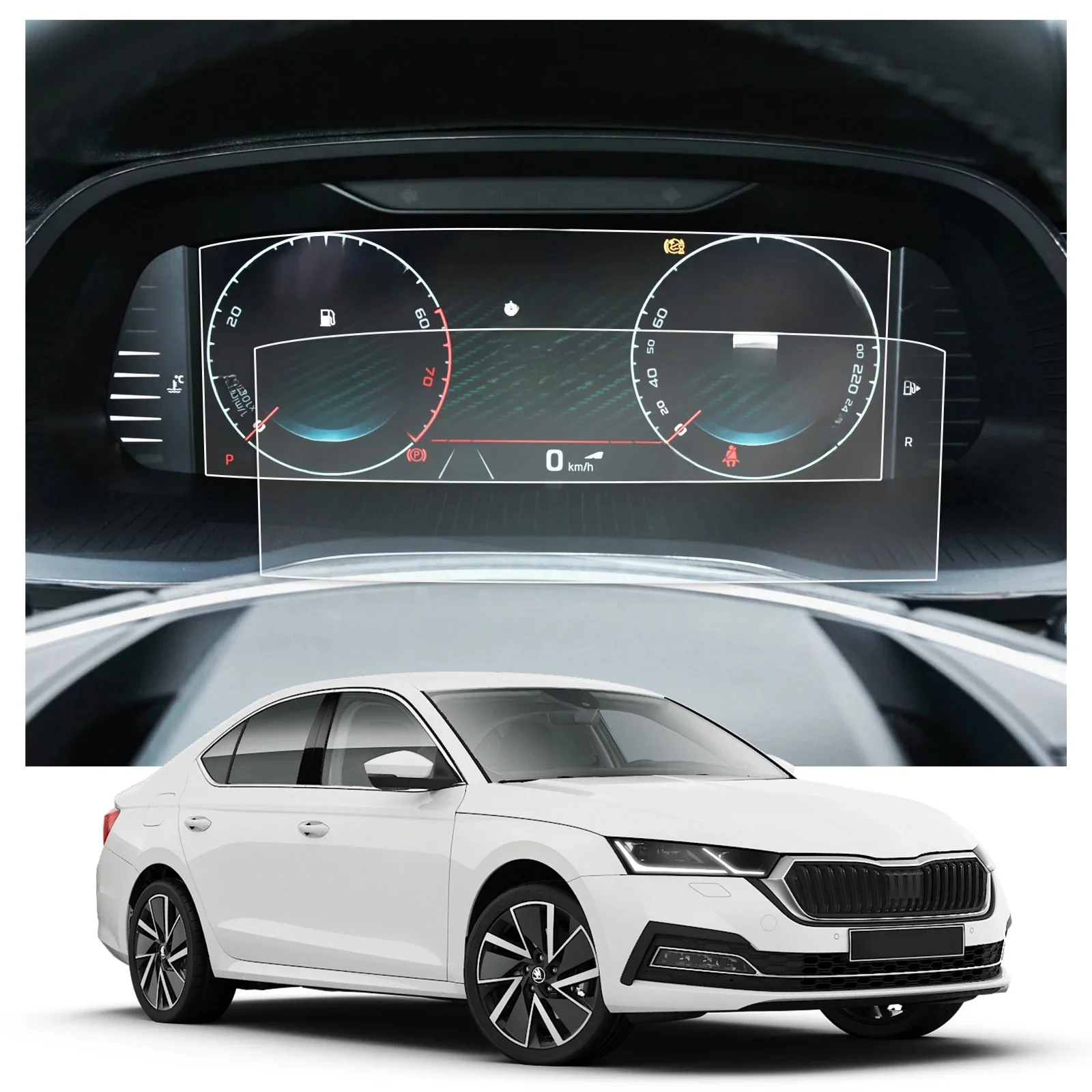 LFOTPP do Skoda Octavia MK4 / Skoda Kamiq 2022 2023 2024 10,25-calowy cyfrowy kokpit samochodowy Nano Screen Protector Skoda Octavia Akcesoria — zdjęcie 2
