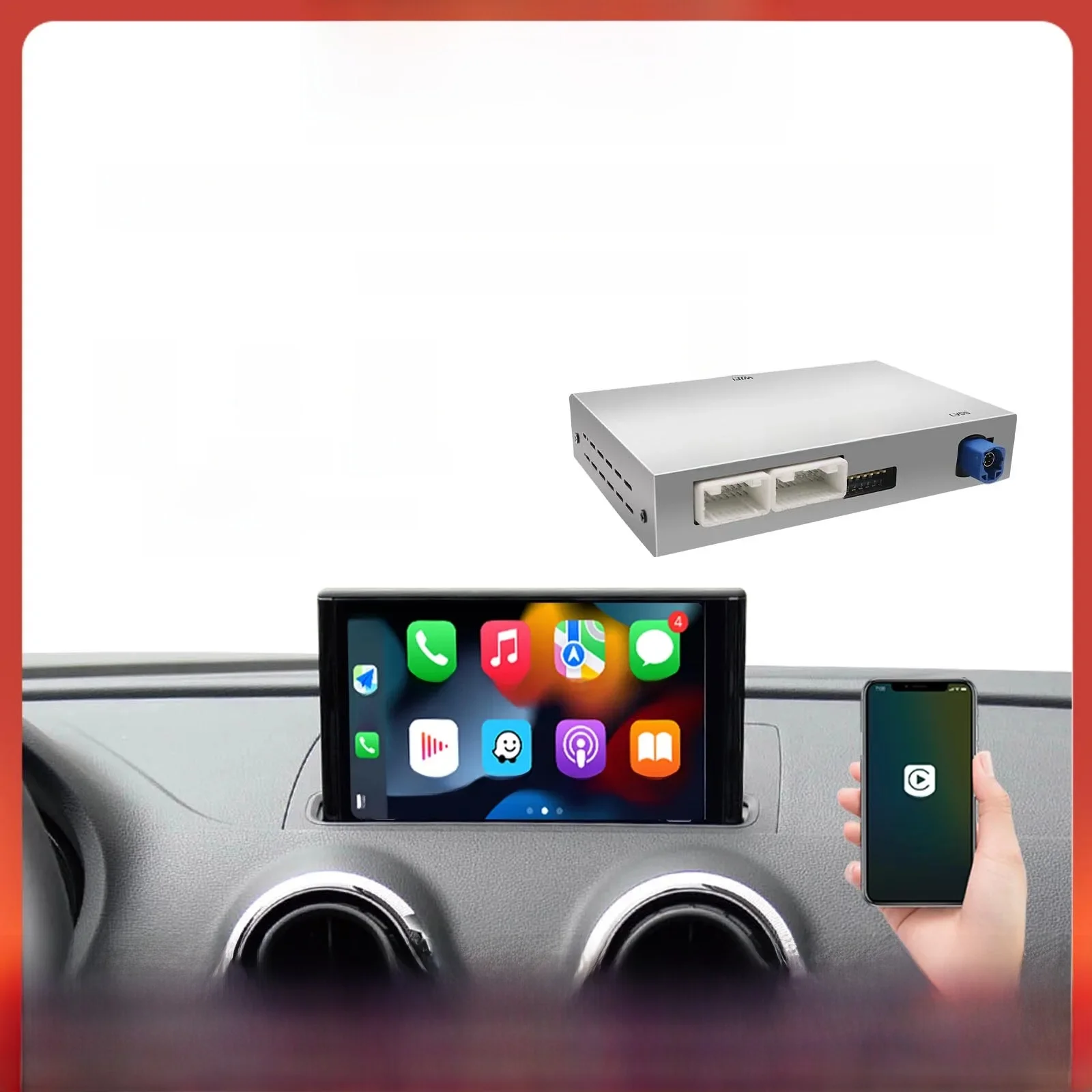Wireless CarPlay Android Auto Interface for Audi A3 A4 A5 Q2 Q7 Q5L 8P carplay AirPlay Mirror Link multi-media rear camera