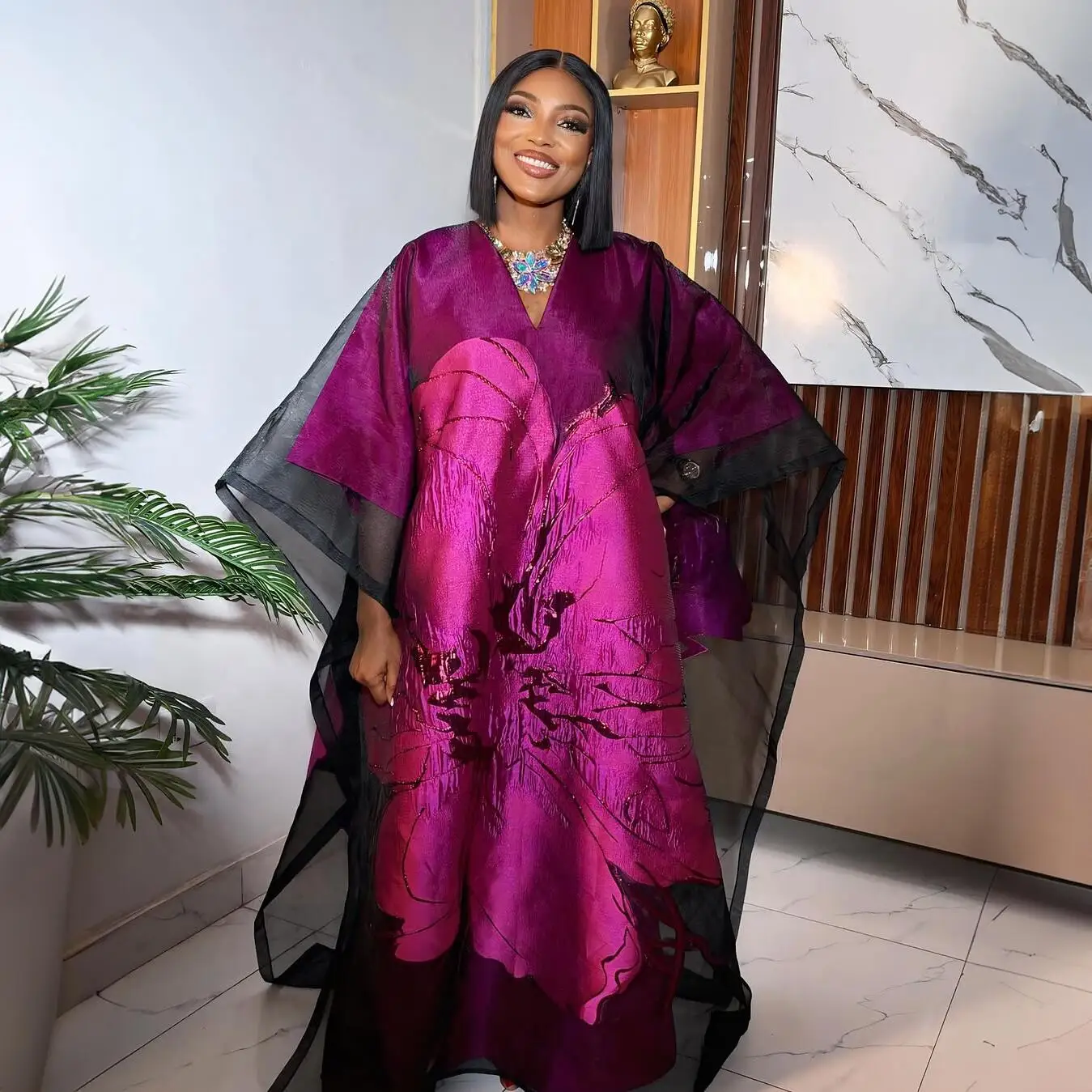 Neue Afrikanische Kleider für Frauen Luxuriöse Bestickte Afrikanische Kleider Zweiteiliges Set Afrikanisches Kleid für Damen – Detail 13