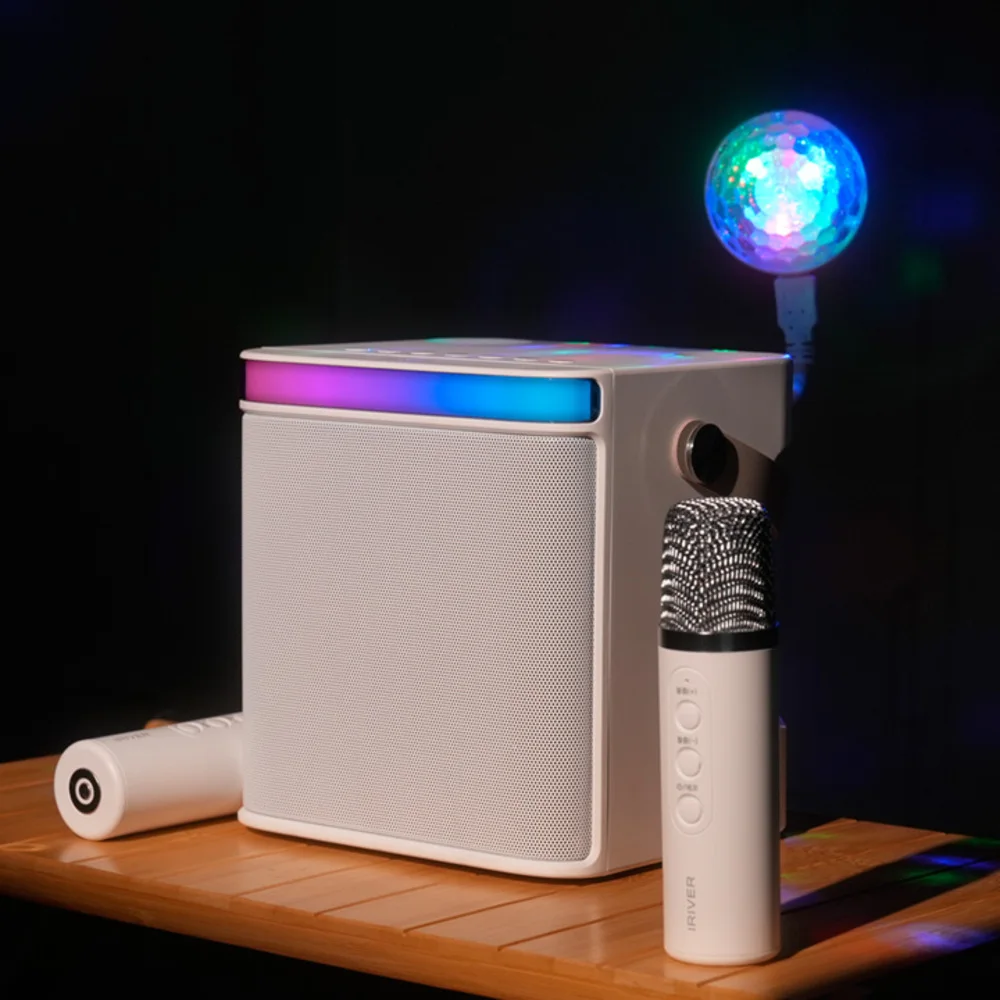 Iriver Bts-805 سماعة لاسلكية تعمل بالبلوتوث مكبر صوت كاريوكي حفلة منزلية ميكروفون مزدوج محمول