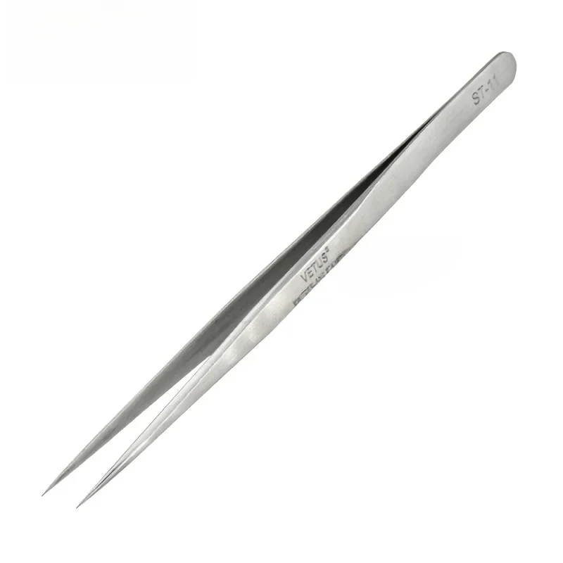 VETUS ST-11 (140mm) pęseta o wysokiej precyzji ze stali nierdzewnej niemagnetyczne szczypce odporne na kwasy rzęsy uroda narzędzia do Manicure — zdjęcie 2