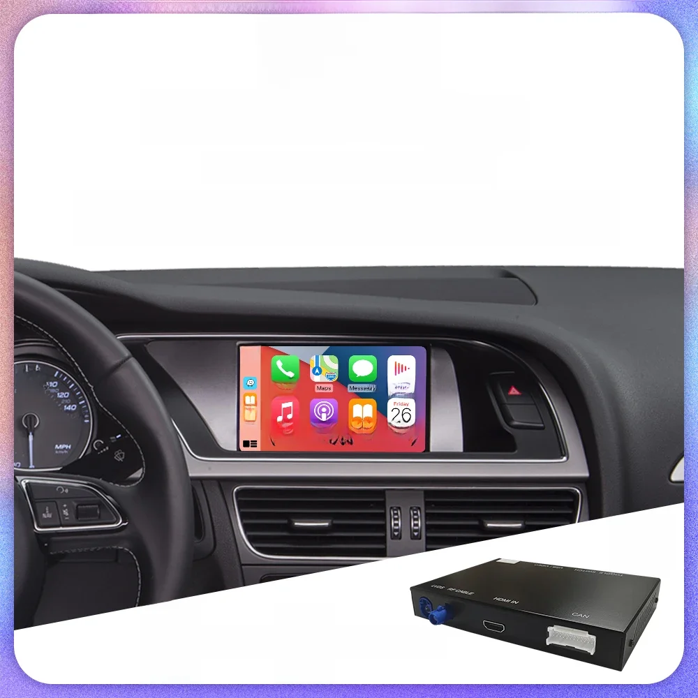 Drahtloses Carplay für Audi A4 B8 A5 Q5 2009–2015, unterstützt Apple Carplay Android Auto AirPlay Mirroring Rückkamera USB-Player