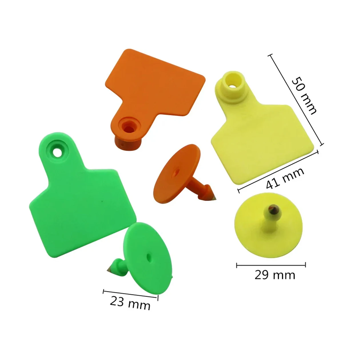 1 Pack/100Pcs TPU Farm Animal Ear Tags without Numbers Sheep Pig Calf Identification Number Plates with Copper Round Earrings view 3