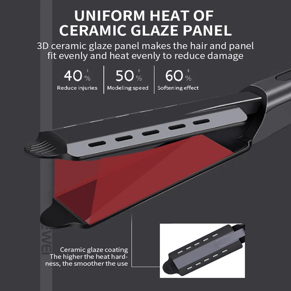 Hair Straightener Four-gear Temperature Adjustment Titanium Ionic Flat Iron Widen Panel Professional Styling To