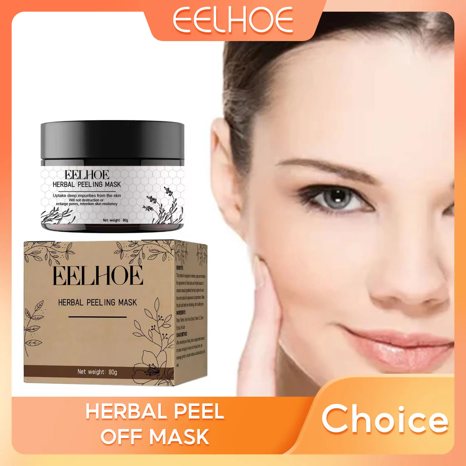 

Herbal Peel off Facial Mask Pores Cleaner Mask Blackhead Remover Oil Control Nourishing Face Peeling Mask Facial Cleansing Cream