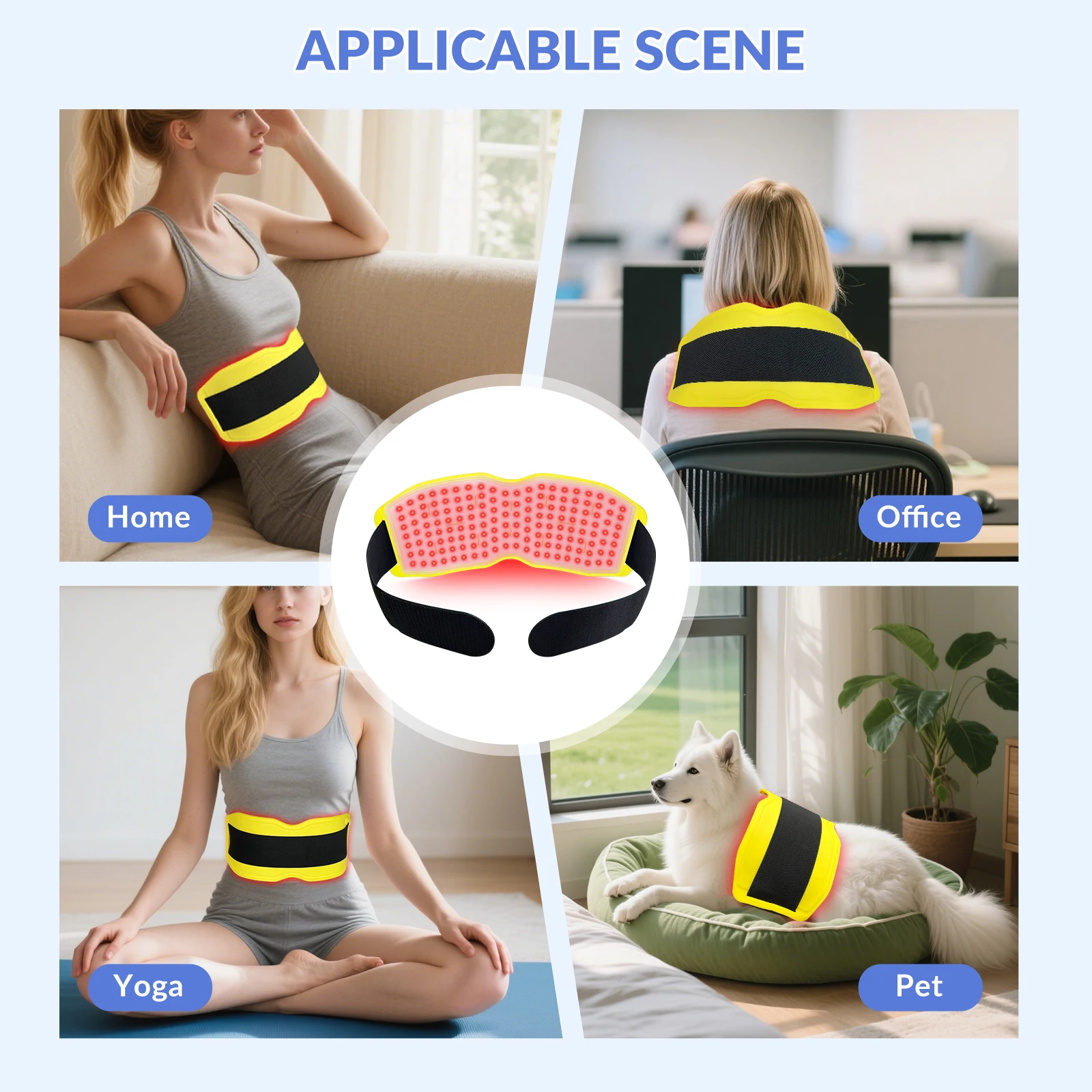Picture 6: 660nm 850nm 940nm Near Infrared Red Light Therapy Shoulder Belt for Neck Back Pain Relief Burn Fat Enhanced Circulation