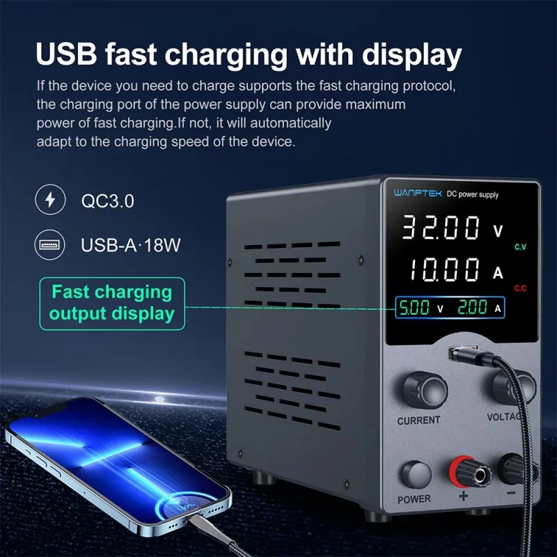 30 فولت 10A تيار مستمر امدادات الطاقة قابل للتعديل USB أرقام عرض مختبر إمدادات الطاقة الجهد المنظم 30 فولت 60 فولت 5A 120 فولت 3A المعادن أنودة
