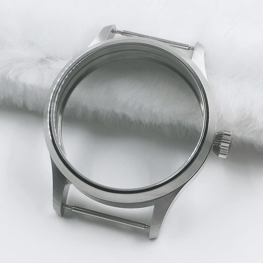 Neiton 42mm Ręczna koperta zegarka Przezroczysta tylna szyba szafirowa Pasuje do ETA 6497 6498 ST3600 3602 Brąz/PVD Czarny — zdjęcie 2
