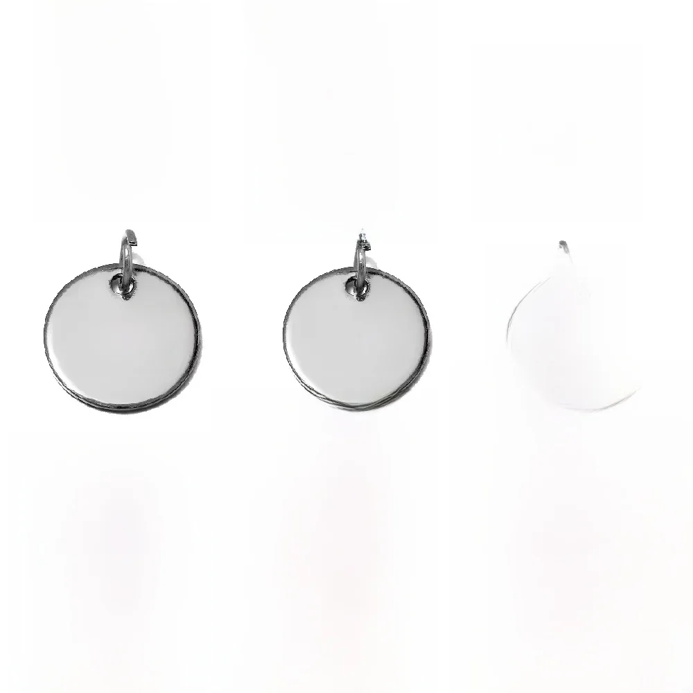 30/50 stuks Lasergegraveerde Logo Tags Roestvrij Stalen Cirkel Tag 6mm-12mm Ronde Charme Graveerbare Hangers voor Sieraden Maken - afbeelding 2