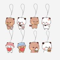 Acrylic Cute Bubu Dudu Mobile Phone Charms Small Pendant Phone Chain Key Ring Keychain Couple Love Fans Gifts
