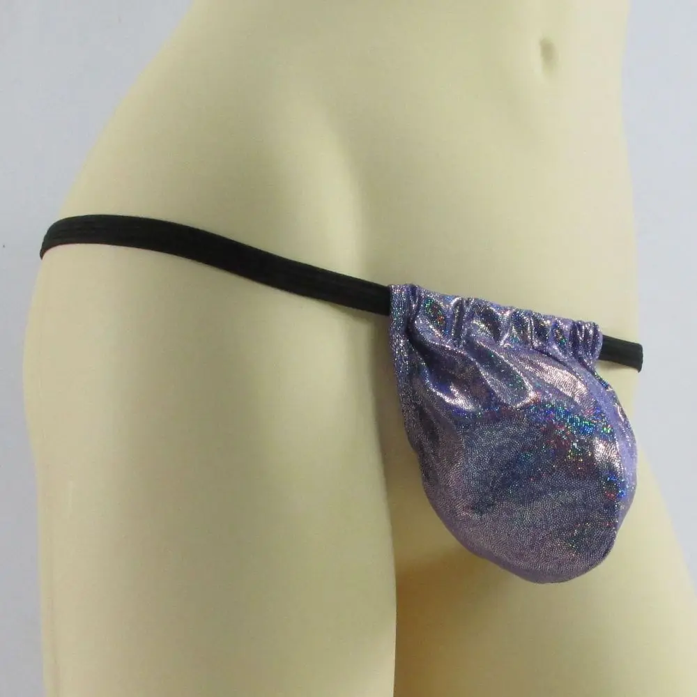 Mens G1106 Adjustable Pouch Backless-Jocks Hologram Laser Foiled Fabric Knit