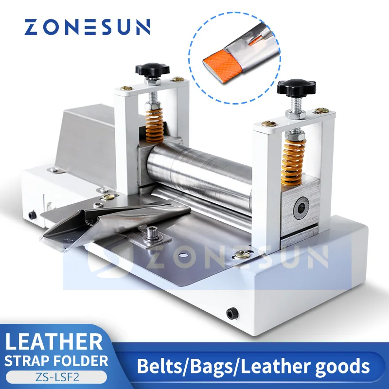 ZONESUN ZS-LSF1 Manual Leather Belt Rolling Machine Shoulder Strap Leather Laminating Folding Machine Edge Sealing Machine