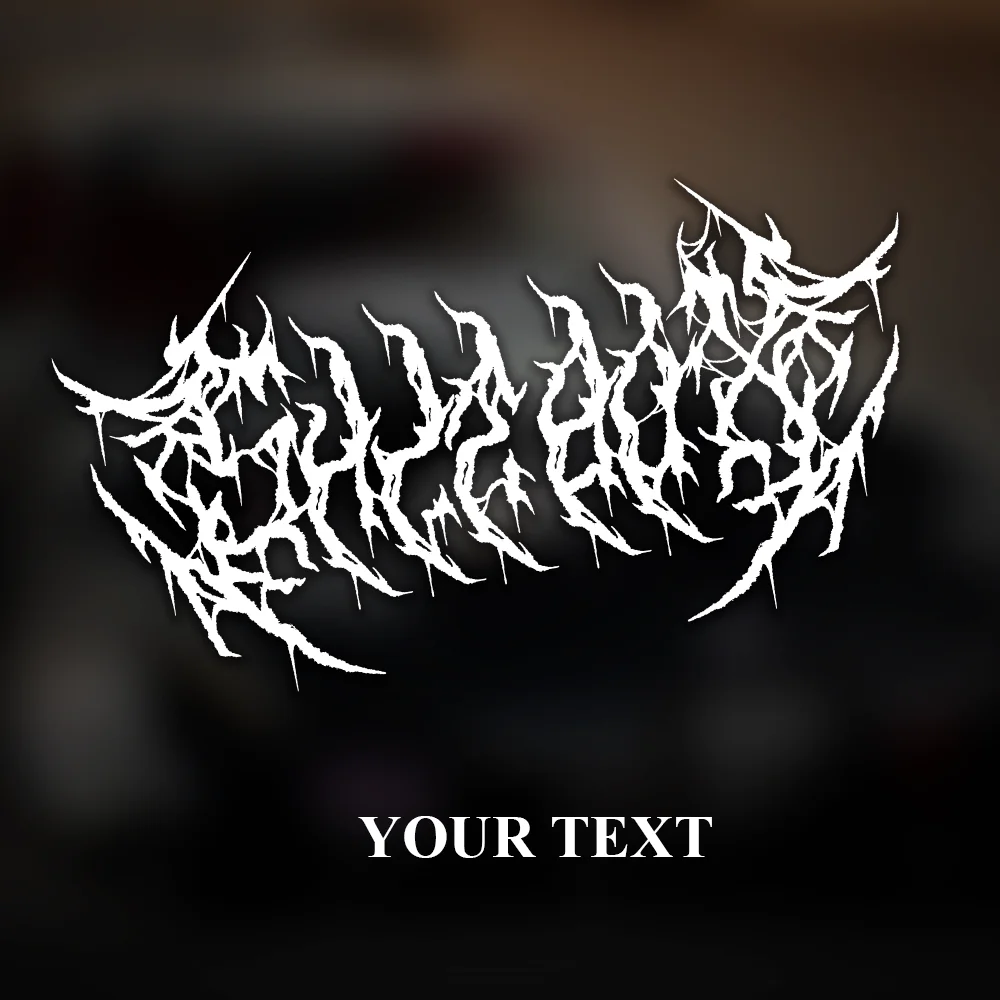 

Sh*t Box Dark Metal Style Decal Custom Text Scary Lettering Windshield Banner Death Metal Tuning Car Truck Vinyl Decal