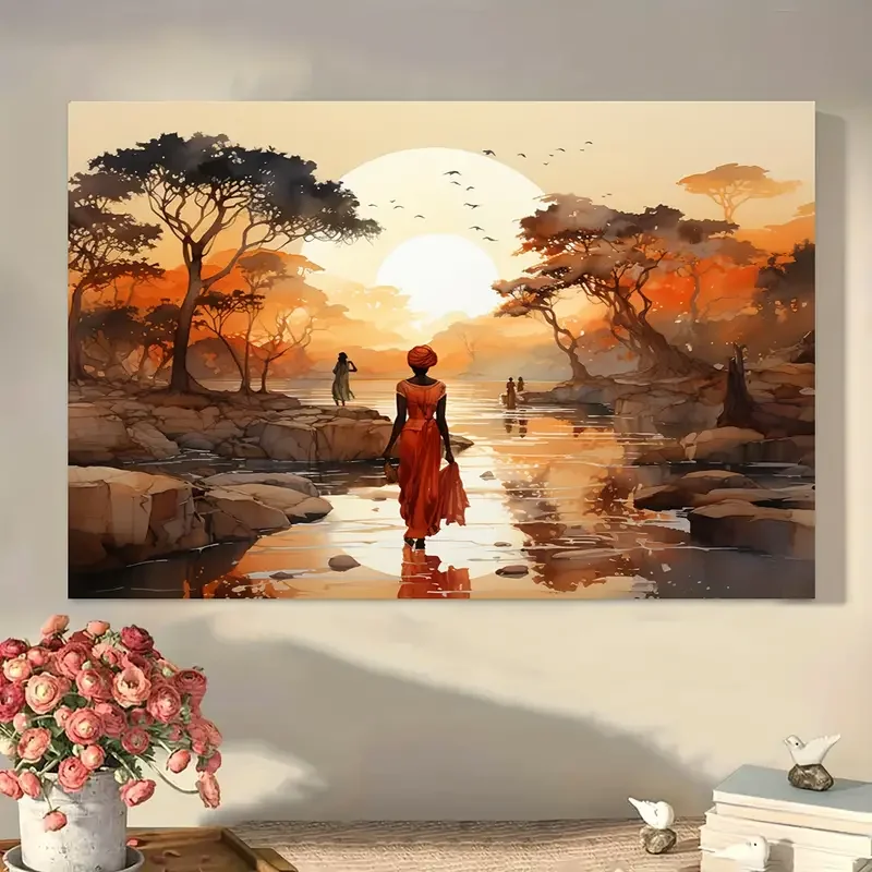 Hang African American Journey Canvas Art - Wooden Framed Wall Decor For Living Room & Bedroom, Perfect Home Decoration Or Festiv