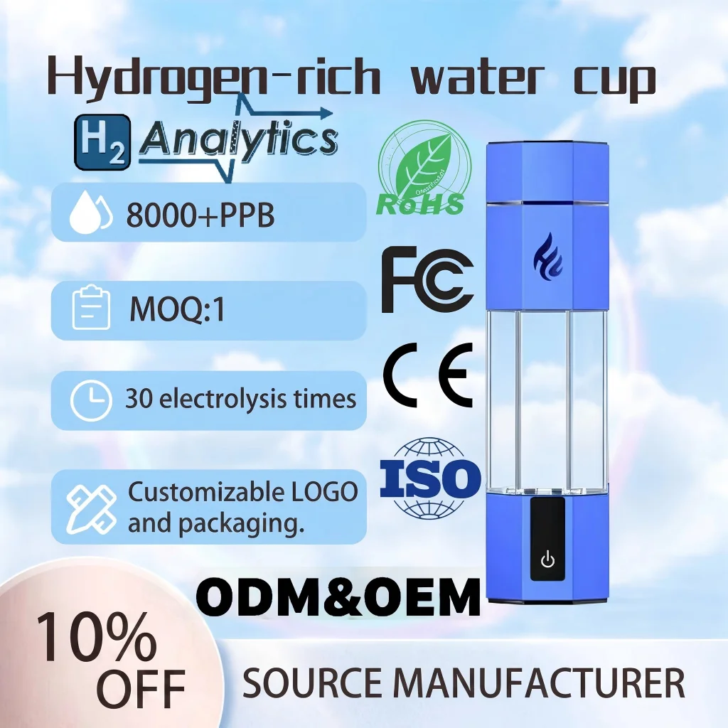 2026 Bestsellers, 8000ppb Hydrogen Water Bottle, 3-in-1 Multifunctional Type, Top Pressure Relief Valve, Portable Drinking Cup,