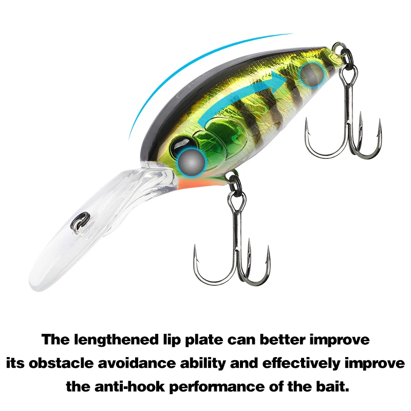 TSURINOYA 60mm 16.6g 0-3m Floating Fishing Lure Crankbait CHASER 60F Crazy Wobbler Artificial Hard Baits Long Casting Crank