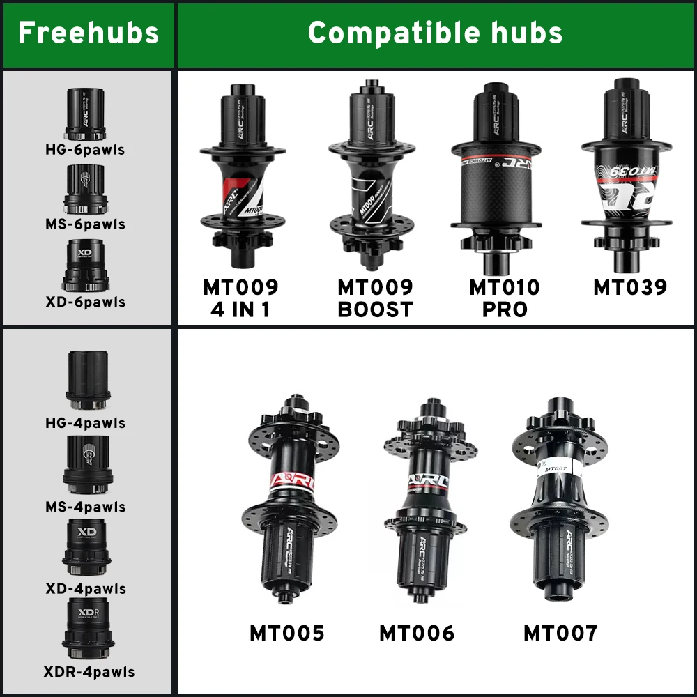 MTB Rear Bike Hub Freehub MT005 MT006 MT007 MT010 MT039 MT009 HG Micro Spline MS XD XDR 11 12 V Bicycle Free Hub Body 4 6 Pawl