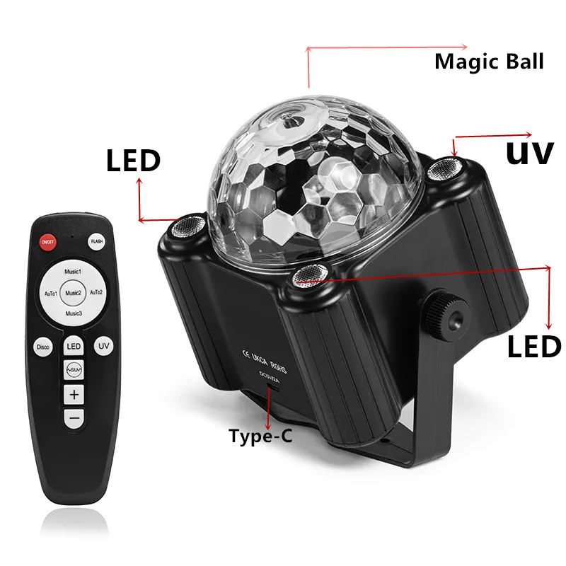 Party Lights Dj Disco Ball Lights Voice Controlled Strobe Stage Colorful Lights Birthday Christmas Performance Party Decoration