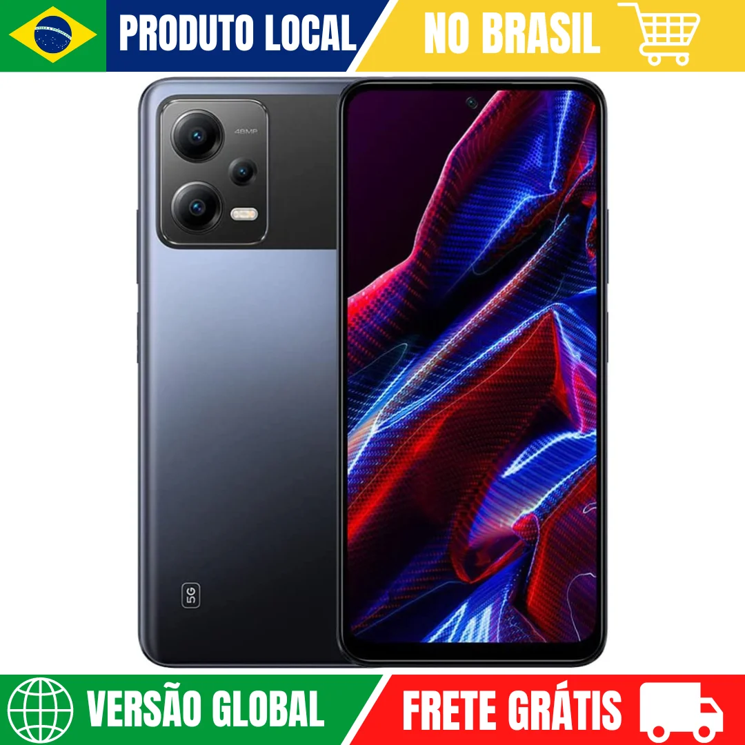 Xiaomi PocoPhone Poco X5 5G 256GB ROM Black 8GB RAM Versão Global | Smartphone 5G , ROM Global , Câmera 48MP , Carregador 67W